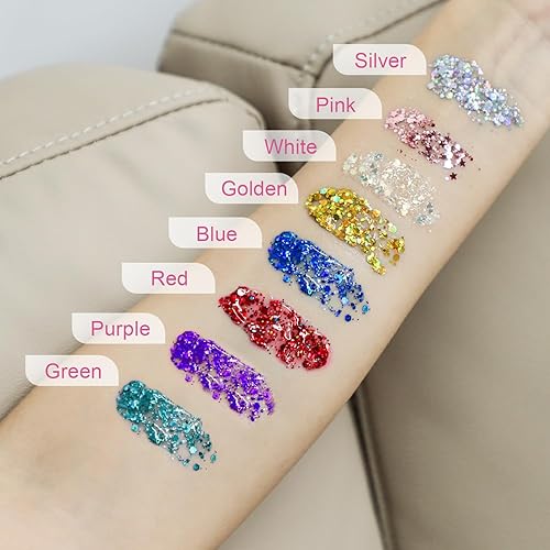Holographic Pink Face Glitter, Long Lasting Glitter Shimmer